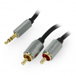 Przewód Kruger&Matz Jack 3,5mm - 2x RCA czarny - 1m