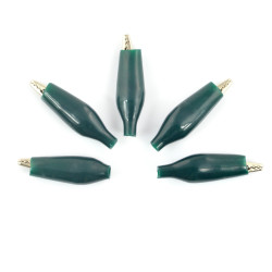 Złącze krokodylkowe 27mm zielone - 5szt.