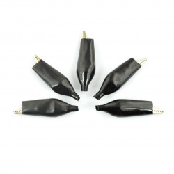 Złącze krokodylkowe 44mm czarne - 5 szt.