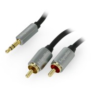 Przewód Kruger&Matz Jack 3,5mm - 2x RCA czarny - 1,8m