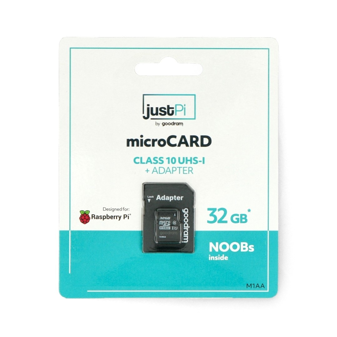 Karta pamięci justPi microSD 32GB 100MB/s klasa 10 + system Raspberry Pi OS