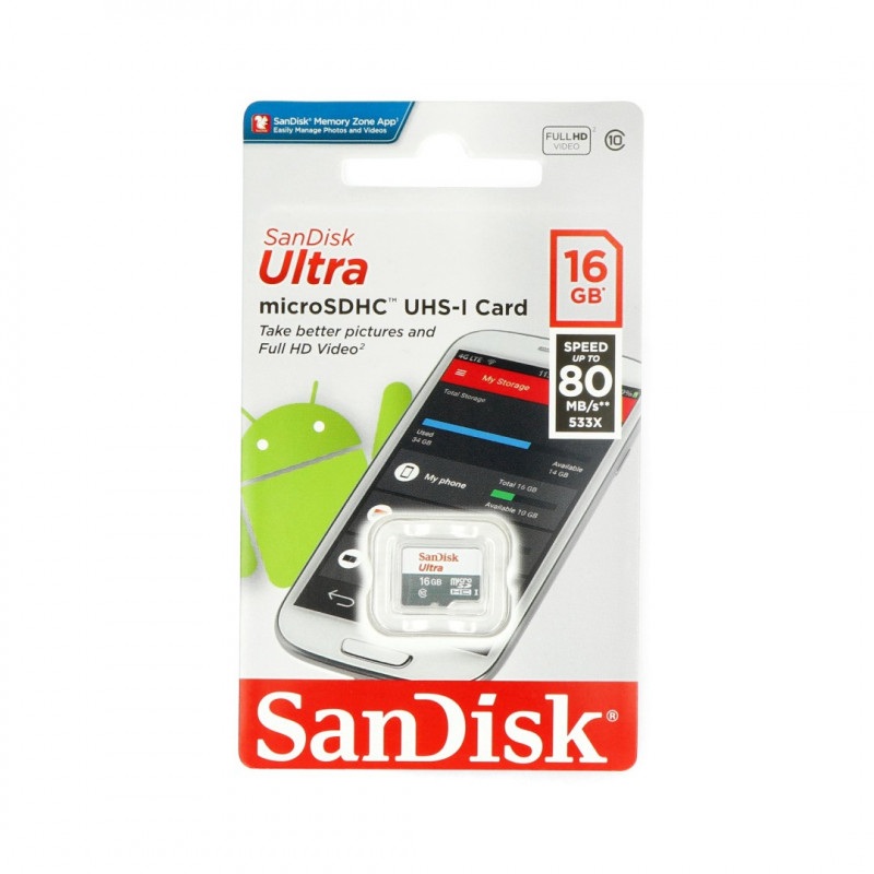 Karta pamięci SanDisk Ultra 653x microSD 16GB 98MB/s UHS-I klasa 10