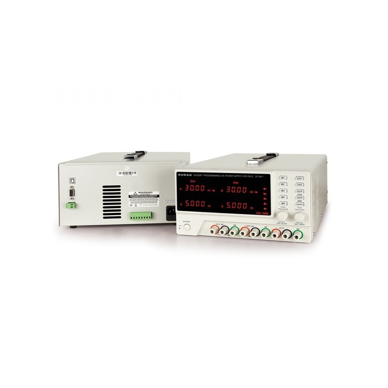 Zasilacz laboratoryjny potrójny Korad KA3305P 2x30V/5A+5V/3A - komunikacja z PC