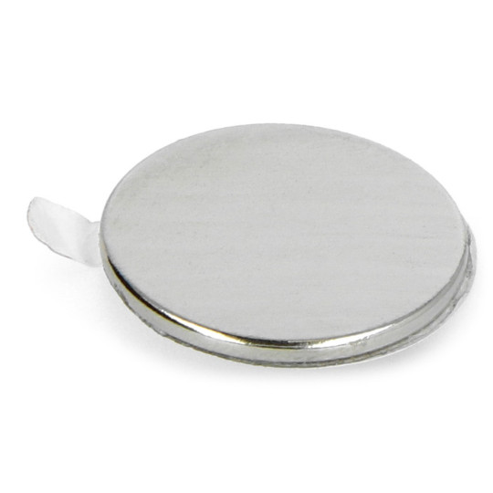 Круглий неодимовий магніт Calamit з клейким шаром N N35/Ni 15x1.2 мм - 10 шт.