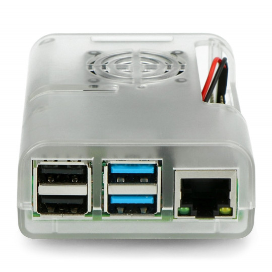 Корпус justPi для Raspberry Pi 4B з вентилятором - прозорий