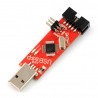 Programator AVR zgodny USBasp ISP + taśma IDC - czerwony - zdjęcie 1