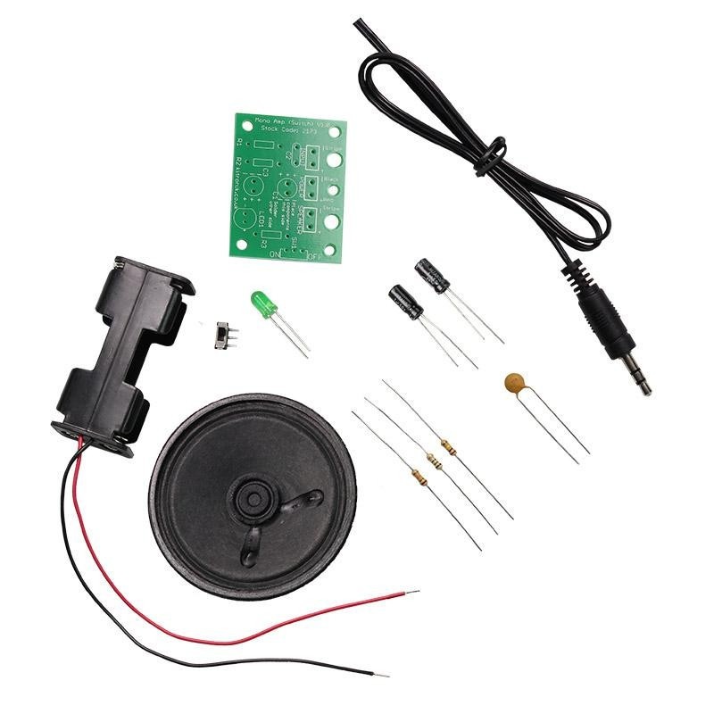 Mono Amplifier Kit - zestaw wzmacniacza mono z przełącznikiem zasilania i diodami LED - Kitronik 2173