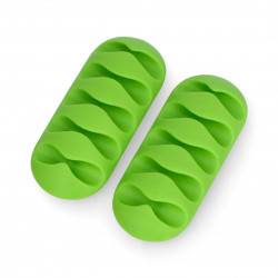 Organizer do przewodów Blow - samoprzylepny z 5 klipsami zielonymi - 2szt.