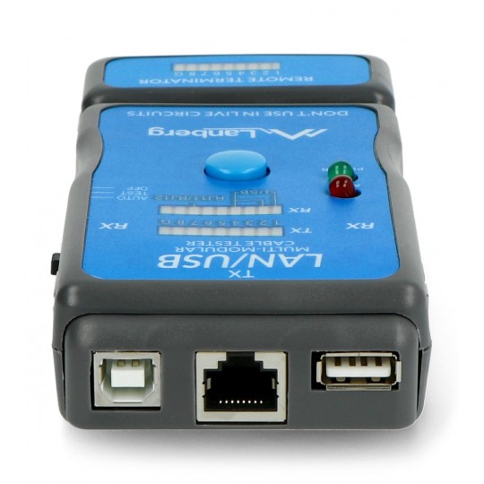 Тестер кабелю RJ45/RJ11/RJ12/USB - Lanberg NT-0403