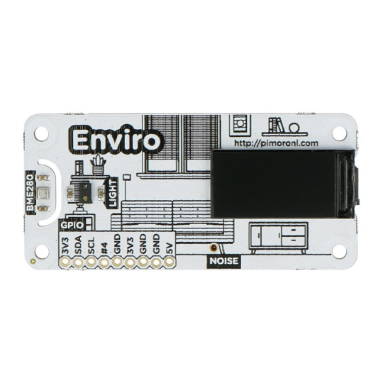 Enviro Mini HAT — плата расширения для Raspberry Pi, измеряющая температуру, давление, интенсивность света и приближение.