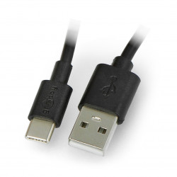 Przewód Goobay USB A 2.0 - USB C czarny - 0,1m