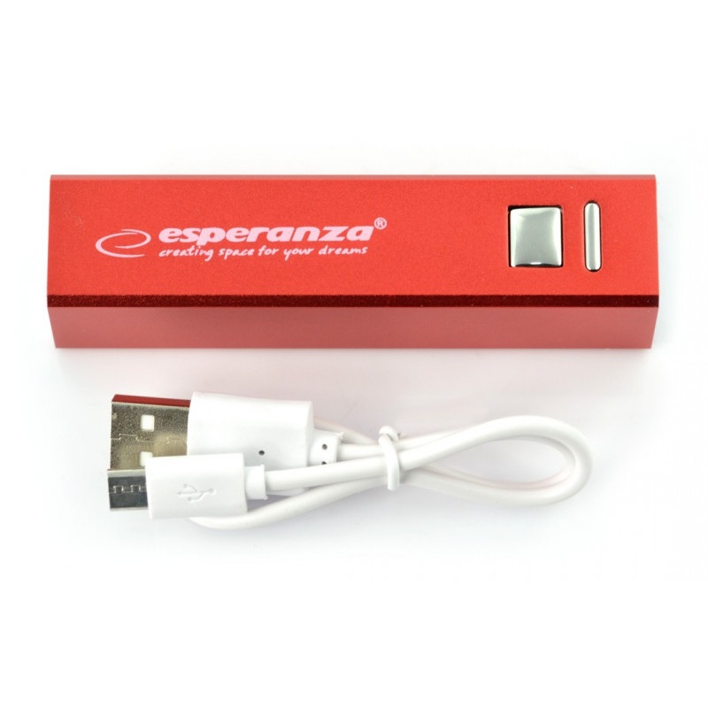 Mobilna bateria PowerBank Esperanza Erg EMP102R 2400mAh - czerwona