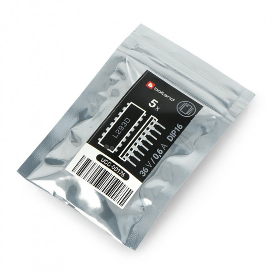 L293D - двоканальний контролер двигуна 36V/0.6A - 5 шт.