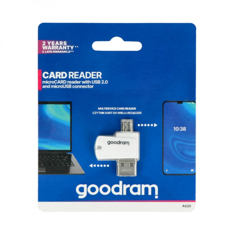 Czytnik kart microSD z wejściem USB i microUSB OTG - GoodRam