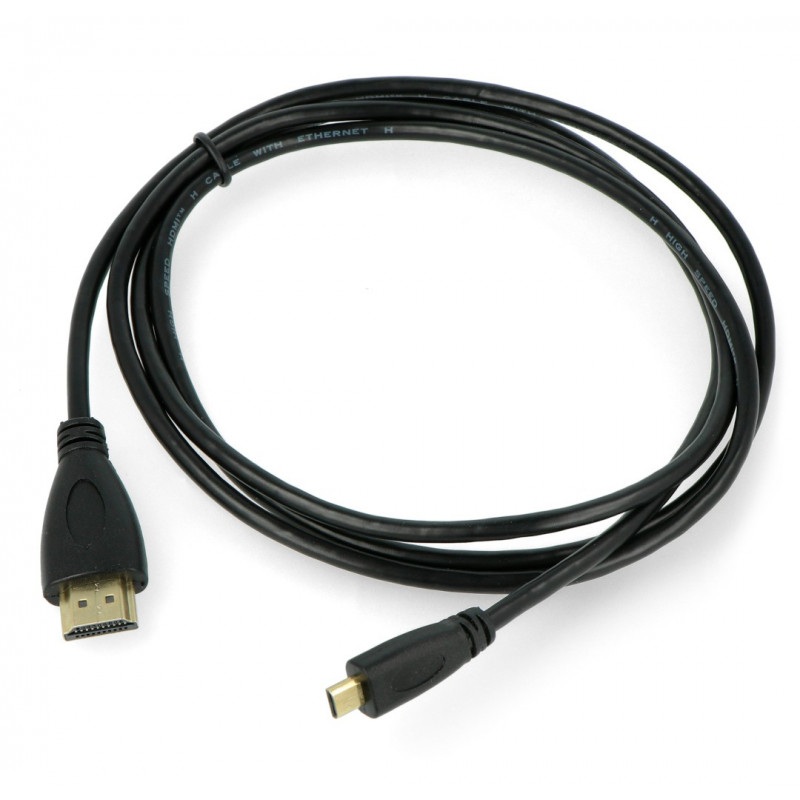 Przewód HQ-Power microHDMI - HDMI - czarny - 2m