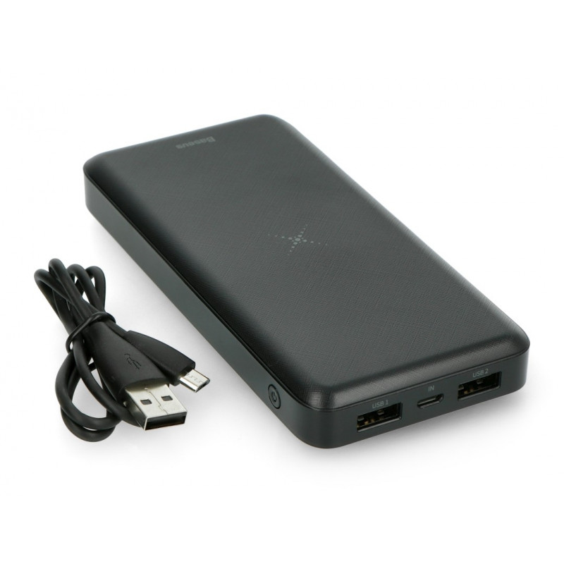 Mobilna bateria PowerBank Baseus 10000mAh WRLS Charger - czarny