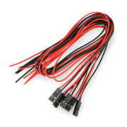 Zestaw przewodów z wtyczką żeńską 2pin raster 2,54mm - 40cm - 5szt.