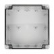Obudowa plastikowa Kradex ZP135 J PC z uszczelką i mosiężnymi tulejkami IP67 - 135x135x60mm jasna Obudowa plastikowa Kradex ZP135 J PC z uszczelką i mosiężnymi tulejkami IP67 - 135x135x60mm jasna