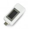 USB tester Keweisi KWS-1802C miernik prądu i napięcia z portu USB C - biały