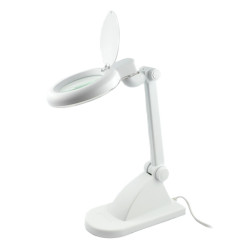 Lampa stołowa na podstawie z lupą 3+12D i podświetleniem 