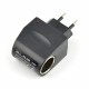 Adapter napięcia 230V/12V z gnizadem zapalniczki - 1A Adapter napięcia 230V/12V z gnizadem zapalniczki - 1A
