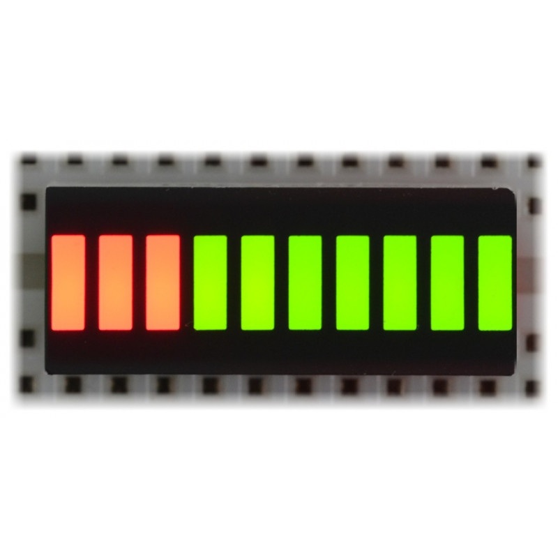 Wyświetlacz LED linijka OSX10201-GGR1 - 10-segmentowy