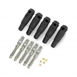 Wtyk bananowy z gniazdem AL2311A - czarny