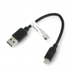 Przewód microUSB B - USB A 2.0 Hi-Speed - 0,15 m - czarny