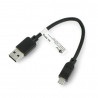Kabel USB 2.0 Hi-Speed microUSB 0,15 m, Czarny - zdjęcie 1