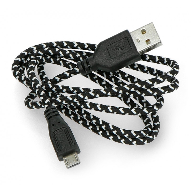 Kabel USB - microUSB w oplocie 1m