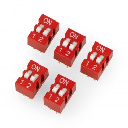 Przełącznik DIP switch 2-polowy - czerwony