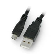 Przewód, kabel microUSB B - A 2.0 Lanberg czarny - 1m