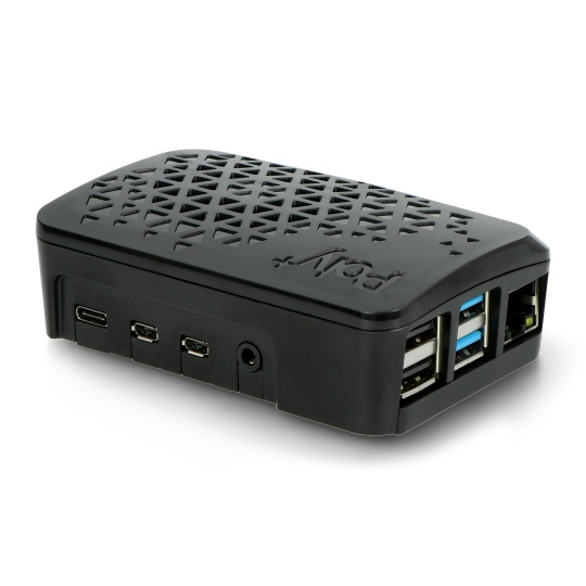 Корпус для Raspberry Pi 4B - Argon Poly+ с вентиляцией и мини-вентилятором - черный