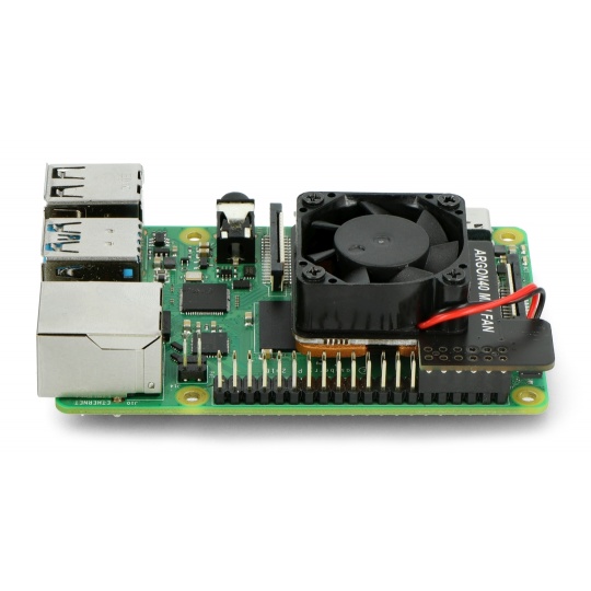 Корпус для Raspberry Pi 4B - Argon Poly+ с вентиляцией и мини-вентилятором - черный