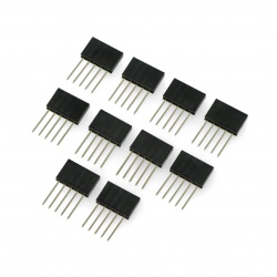 Gniazdo proste 1x5pin raster 2,54mm - pionowe długie