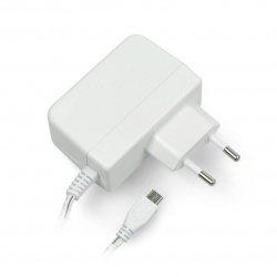 Zasilacz microUSB 5,1V / 2,5A do Raspberry Pi 3B+/3B/2B/Zero oryginalny T6712DV - biały