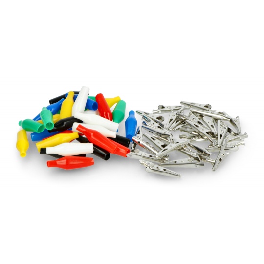 Набір затискачів «крокодил» 35 мм, різні кольори - 30 шт.