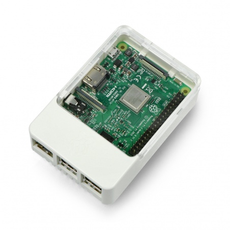Obudowa Raspberry Pi Model 3B+/3B/2B Style Enclosure - biała Obudowa Raspberry Pi Model 3B+/3B/2B Style Enclosure - biała