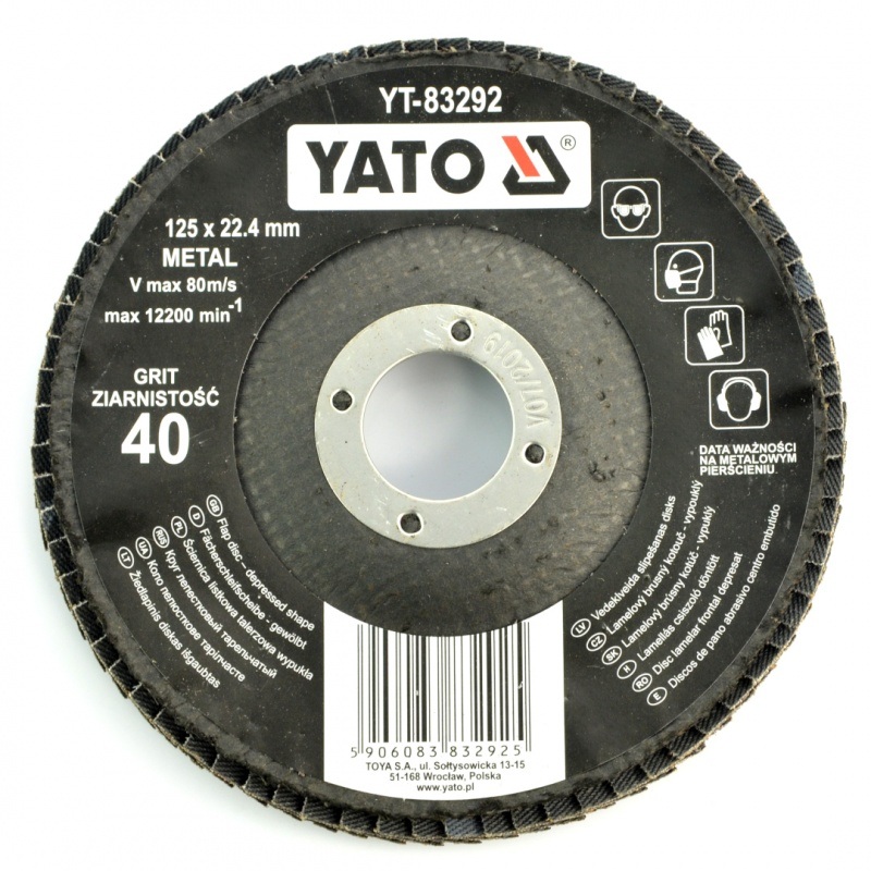 Tarcza ściernica listkowa Yato YT-83292 - wypukła - 125x8mm