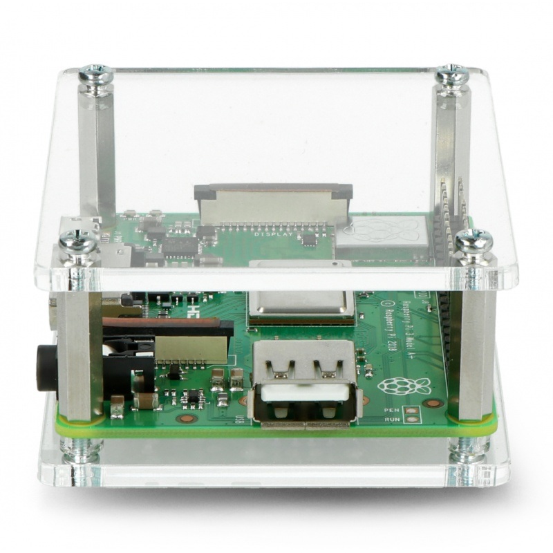 Obudowa Raspberry Pi 3 Model A+ przeźroczysta otwarta