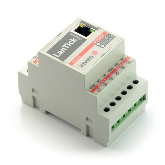 Inveo LanTick Pro PE-2-2 — модуль релейной связи IoT с интернет-управлением.