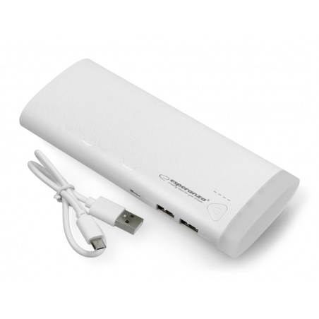 Mobilna bateria PowerBank Esperanza EMP114W 10000mAh - biała Mobilna bateria PowerBank Esperanza EMP114W 10000mAh - biała