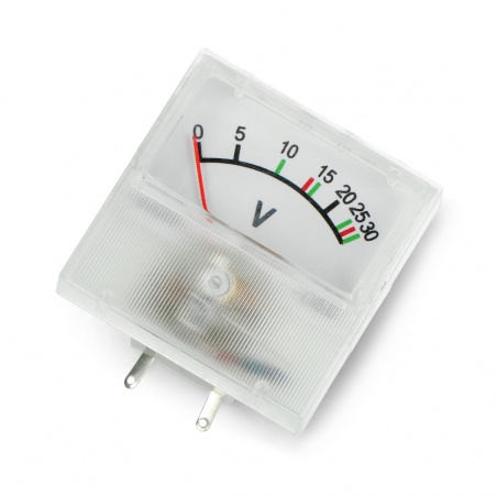 Woltomierz analogowy - panelowy 91C16 mini - 30V DC Woltomierz analogowy - panelowy 91C16 mini - 30V DC