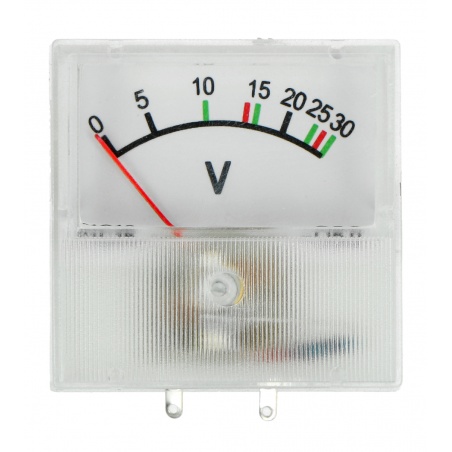 Woltomierz analogowy - panelowy 91C16 mini - 30V DC Woltomierz analogowy - panelowy 91C16 mini - 30V DC