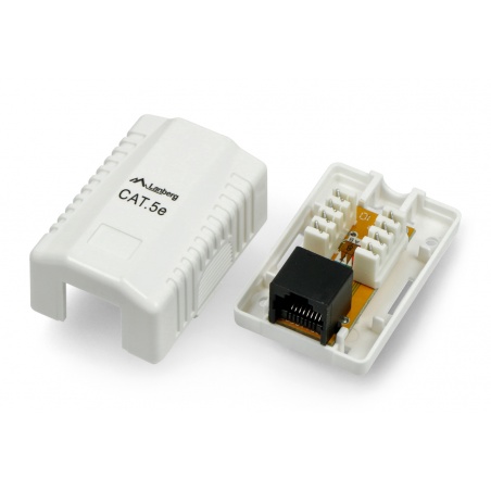 Gniazdko natynkowe 1x RJ45 Lanberg - białe Gniazdko natynkowe 1x RJ45 Lanberg - białe