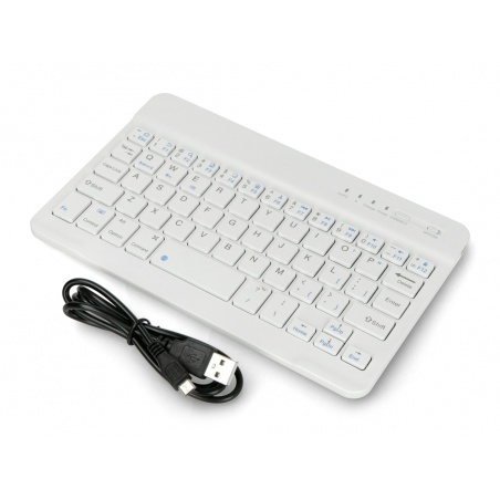 Klawiatura bezprzewodowa Bluetooth 3.0 - biała - 7 cali Klawiatura bezprzewodowa Bluetooth 3.0 - biała - 7 cali