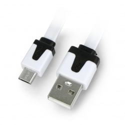 Przewód microUSB B - A Esperanza - płaski 1,8m - biały