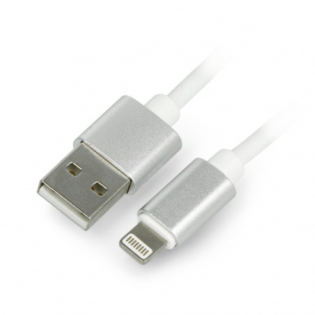 Przewód silikonowy USB A - Lightning do iPhone / iPad / iPod - 1.5m biały
