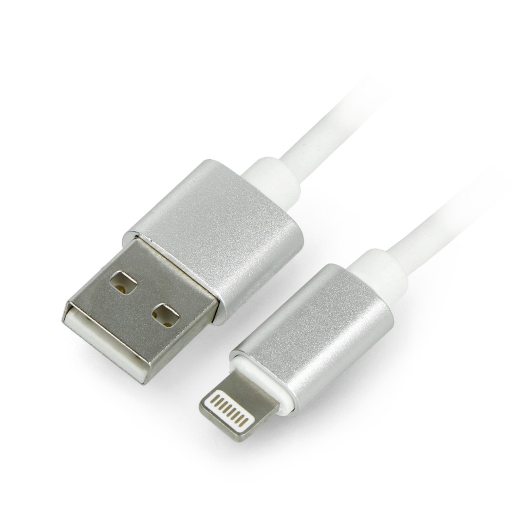 Przewód silikonowy USB A - Lightning do iPhone / iPad / iPod - 1.5m biały