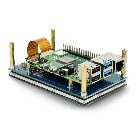 LCD ємнісний сенсорний екран 4.3'' 800x480px DSI із захисним корпусом - для Raspberry Pi - Waveshare 18645